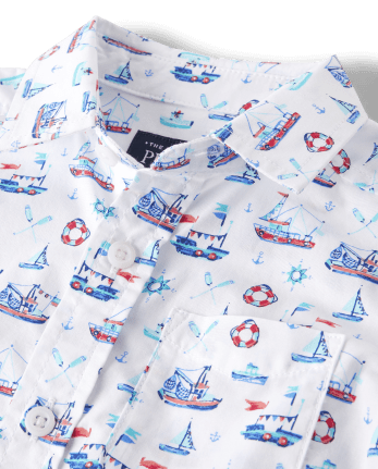 Baby And Toddler Boys Sailboat Poplin Button Up Shirt
