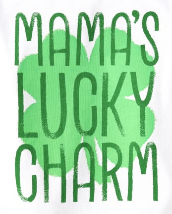 Camiseta con estampado de amuleto de la suerte de mamá para bebés y niños pequeños
