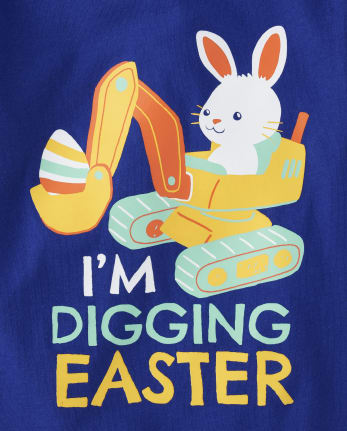 Baby And Toddler Boys Digging Easter Graphic Tee