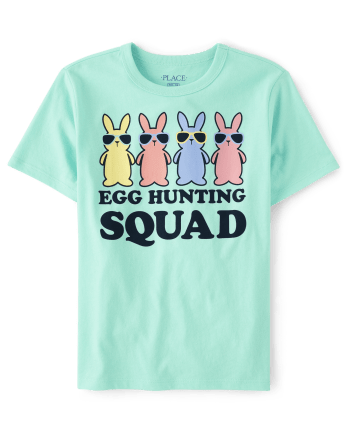 Kids Matching Family Egg Hunting Squad Graphic Tee