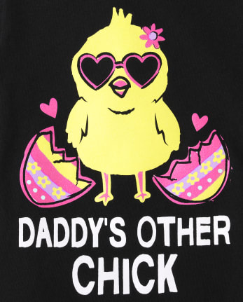Camiseta con estampado de pollito para bebés y niñas pequeñas