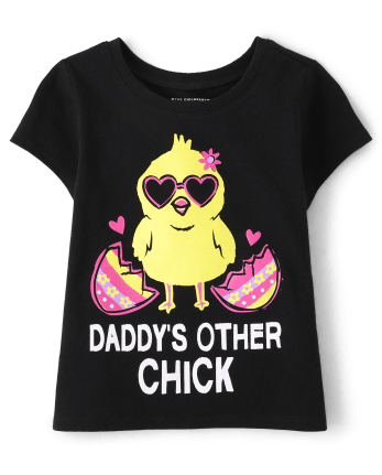 Camiseta con estampado de niña de Pascua de manga corta para bebés y niñas  pequeñas
