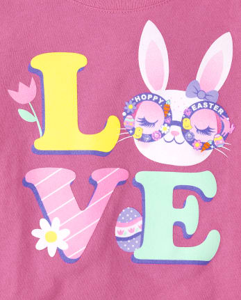 Camiseta con estampado de amor de Pascua para bebés y niñas pequeñas