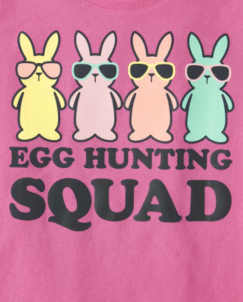 Girls Matching Family Egg Hunting Squad Graphic Tee