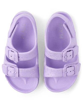 Toddler Girls Glitter Buckle Slides