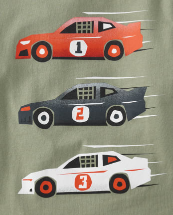 Paquete de 3 camisetas con gráfico Racecar para bebés y niños pequeños