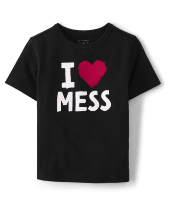 Baby And Toddler Boys Mess Graphic Tee