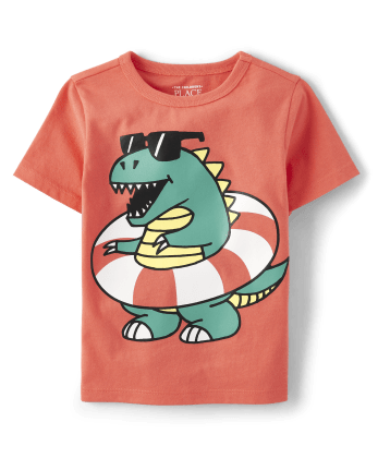 Camiseta con estampado de dinosaurio para bebés y niños pequeños