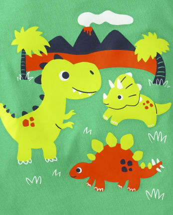 Camiseta con estampado de dinosaurio para bebés y niños pequeños