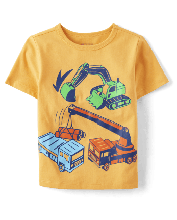Baby And Toddler Boys Short Sleeve Construction Vehicles Graphic Tee ...