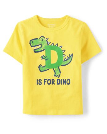 Camiseta con estampado de dinosaurio de manga corta para bebés y niños  pequeños