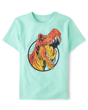 Boys Short Sleeve Dino Graphic Tee | The Children's Place - MELLOW AQUA