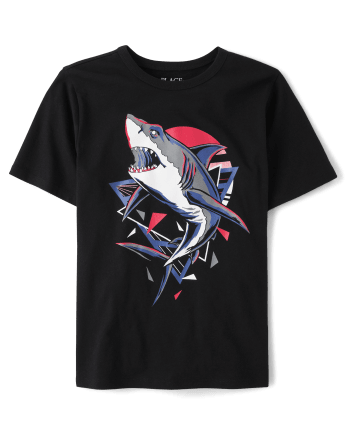 Boys Short Sleeve Shark Graphic Tee | The Children's Place - BLACK