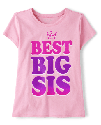 Camiseta con gráfico Big Sis para niñas