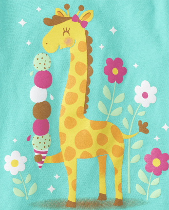 Baby And Toddler Girls Giraffe Graphic Tee