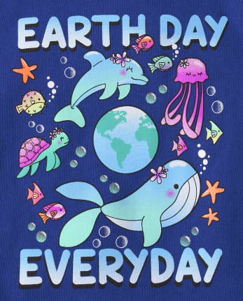 Baby And Toddler Girls Earth Day Graphic Tee