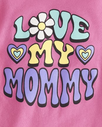 Camiseta con gráfico Love My Mommy para bebés y niñas pequeñas