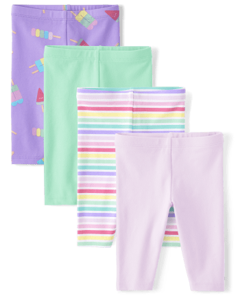 Toddler Girls Popsicle Capri Leggings 4-Pack