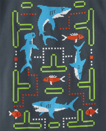 Boys Shark Video Game Graphic Tee