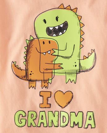 Baby And Toddler Boys Dino Grandma Graphic Tee