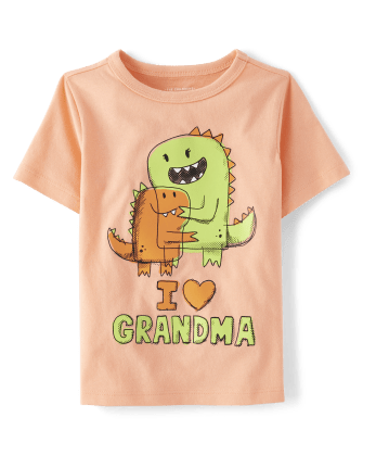 Baby And Toddler Boys Dino Grandma Graphic Tee