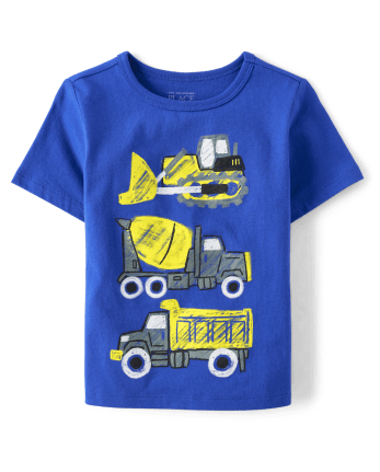 Baby And Toddler Boys Construction Vehicle Graphic Tee