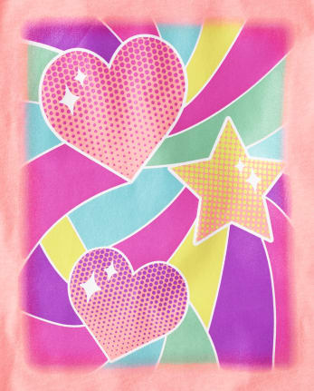 Girls Heart Star Graphic Tee