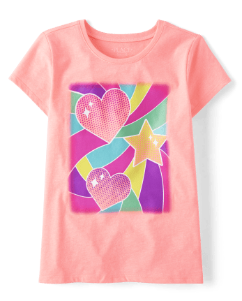 Girls Heart Star Graphic Tee