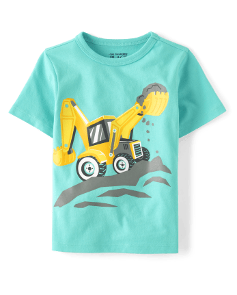 Baby And Toddler Boys Construction Vehicle Graphic Tee