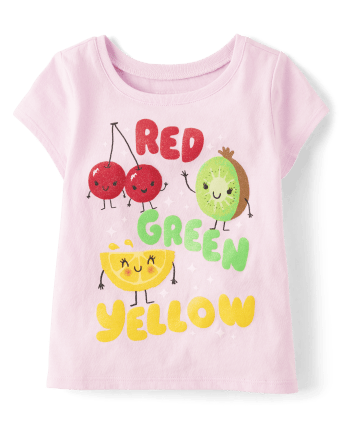 Baby And Toddler Girls Color Fruit Graphic Tee