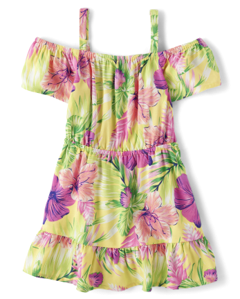 Baby And Toddler Girls Mommy Me Tropical Ruffle Dress