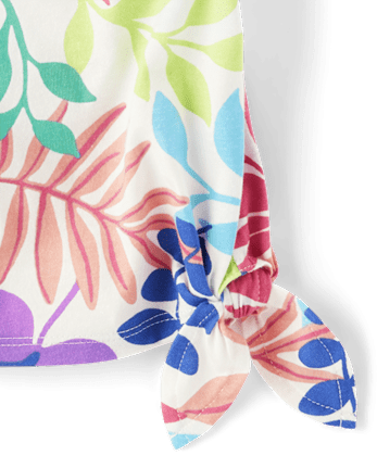 Pack de 3 tops de hojas tropicales para niñas pequeñas