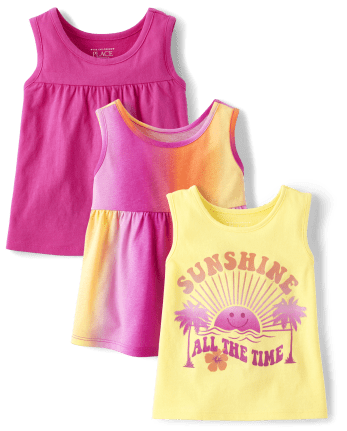 Toddler Girls Ombre Tank Top 3-Pack