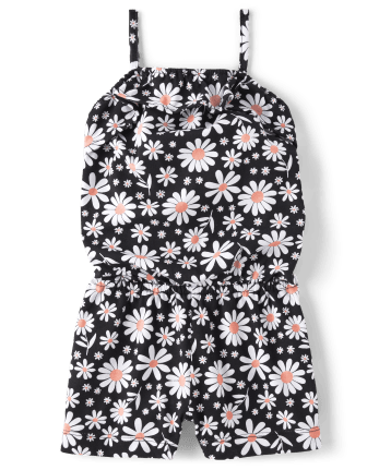 Baby Girl Daisy Embroidery Ruffled Long-sleeve Bodysuit Romper