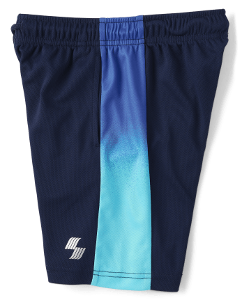 Boys Ombre Side Stripe Mesh Performance Basketball Shorts