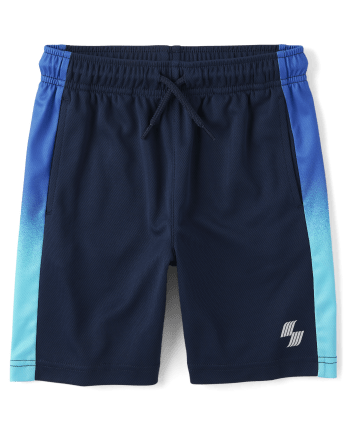 Boys Ombre Side Stripe Mesh Performance Basketball Shorts