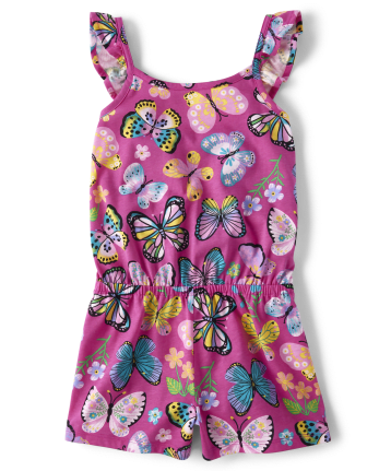 Girls Butterfly Romper