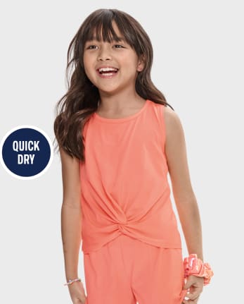 Girls Quick Dry Twist Front Tank Top