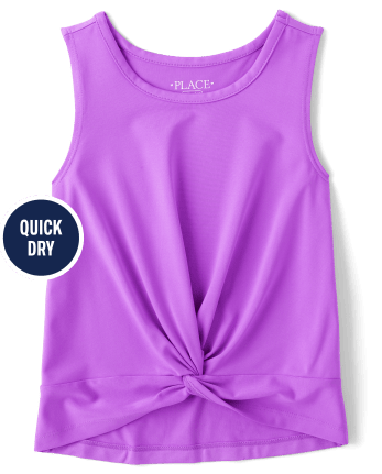 Girls Quick Dry Twist Front Tank Top