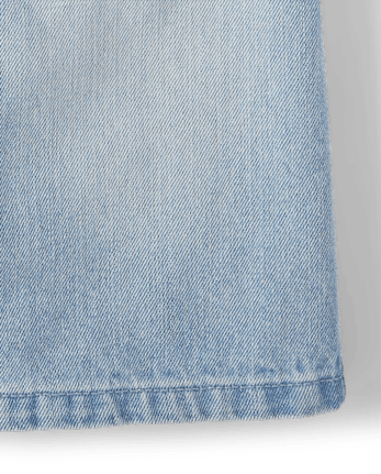 Girls Patch Pocket Denim Skirtall - CLOUDLESS WASH