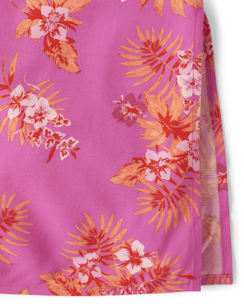 Robe débardeur midi tropicale pour fille