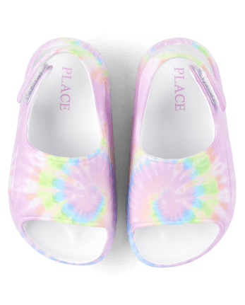 Toddler Girls Rainbow Tie Dye Slides