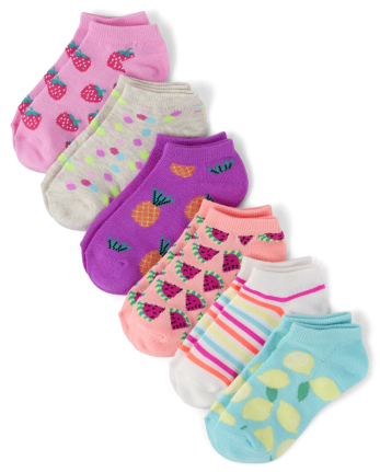 Girls Fruit Ankle Socks 6-Pack