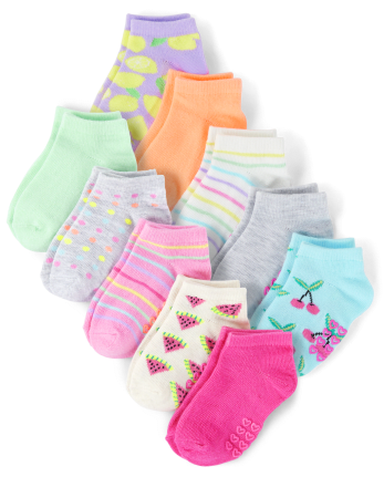 Baby And Toddler Girls Fruit Ankle Socks 6-Pack
