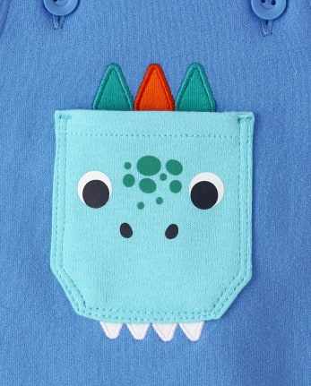 Conjunto de ropa de juego de 2 piezas con mono Dino para bebés niños