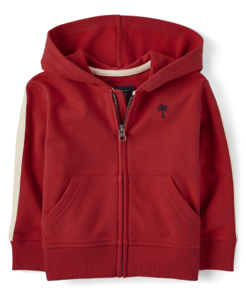 Baby And Toddler Boys Side Stripe French Terry Zip Up Hoodie
