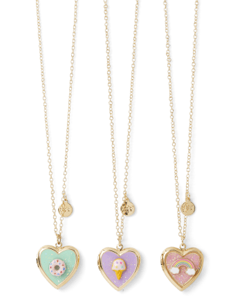 Girls Rainbow BFF Locket Necklace 3-Pack