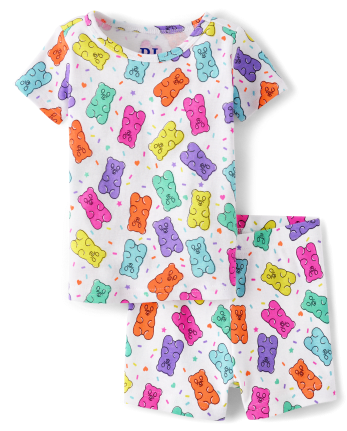 Baby And Toddler Girls Candy Bear Snug Fit Cotton Pajamas