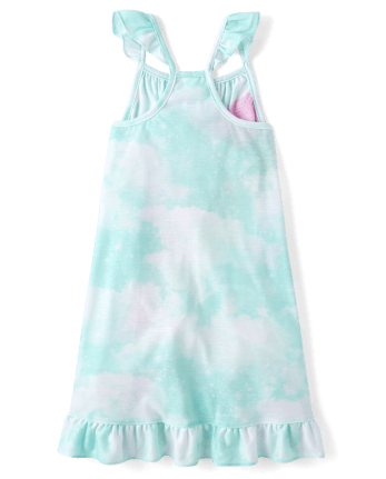 Camisón con volantes y arcoíris para niñas