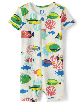 Unisex Baby And Toddler Fish Snug Fit Cotton One Piece Pajamas